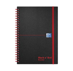 Black N Red Pp Recyc Notebook A5 Pk5