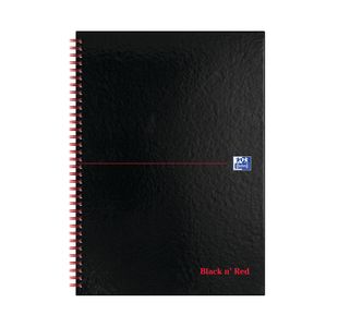 Black N Red Hb Wire A-Z Ntbk A4 Pk5