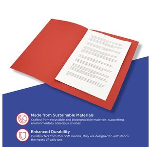 Guildhall Sq Cut Fldr Fc Red Pk100