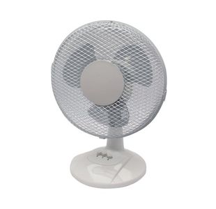 Q-Connect 9 Inch Desk Fan White