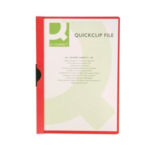 Q-Connect Clip File 3Mm Red Bx Of 25
