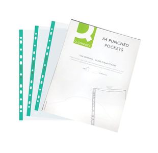 Q-Connect Punched Pocket Glass Pk100