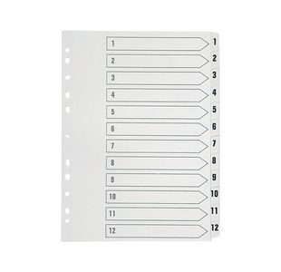 Q Connect Index 1-12 Polyprop White