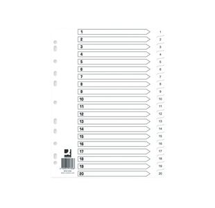 Q-Connect Index 1-20 Polyp Wht Pk10