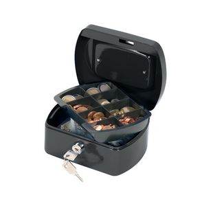 Q-Connect 6 Inch Black Cash Box