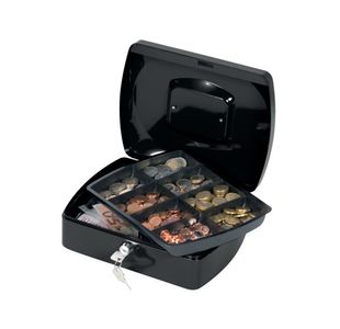 Q-Connect 10 Inch Black Cash Box