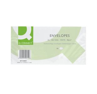 Q-Connect Envelope Dl 80Gsm White Ss