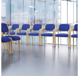 Jemini Wood Frame Chair With Blue