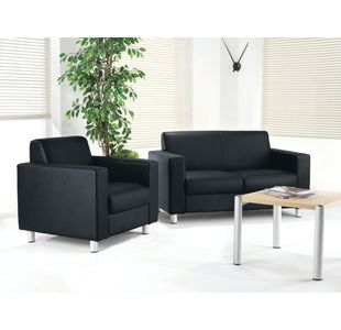 Avior Exec Rcpn Sofa Leather Black