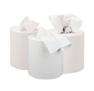 2Work Cfeed Roll 2-Ply 150M Wht Pk6