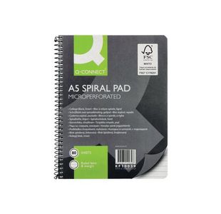 Q-Connect Ruled Spiral Sc Pad A5 Pk5