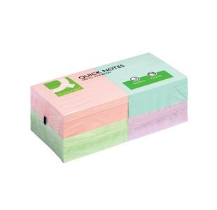 Q-Connect Pastel Quick Note Pad Pk12