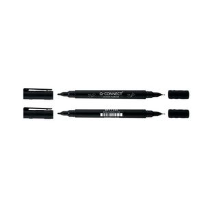 Q-Connect Dual Tip Markers Blk Pk10