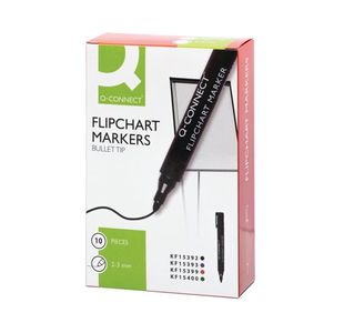 Q-Connect Flipchart Markers Blk Pk10