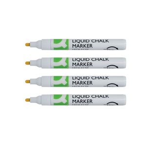 Q-Connect Chalk Markers Med Wht Pk4