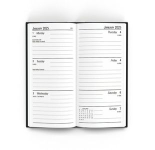 Slim Desk Diary Ptrt Wtv Black 2025