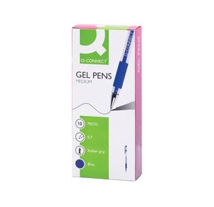 Q-Connect Grip Gel Roll Pen Blu Pk10