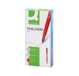 Q-Connect Finelnr Pen 0.4Mm Red Pk10