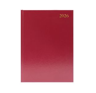 Desk Diary 2 Ppd A4 Burgundy 2026