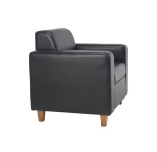 Jemini Iceberg Pu Armchair Wood Foot