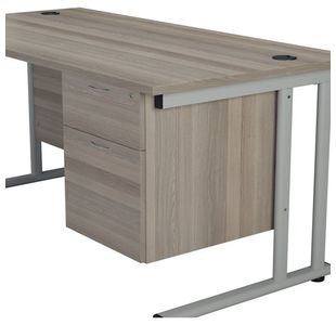 Jemini 2 Drw Fxd Ped Grey Oak