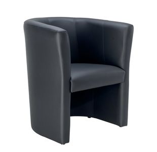 First Tub Chair Leather Look Black