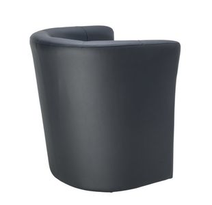 First Tub Chair Leather Look Black