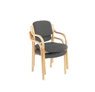 Jemini Wood Frame Arm Chair Charcoal
