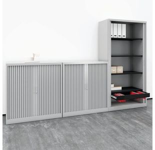 Talos Side Opening Tambour Unit Grey