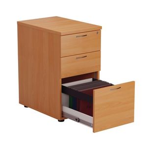Jemini 3Drw Desk High Pedestal Beech
