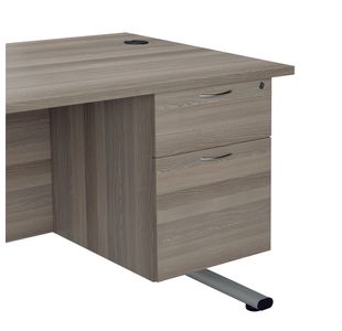 Jemini 2 Drw Fixed Pedestal Grey Oak