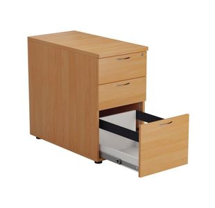 First 3Drw Desk High Pedestal Beech