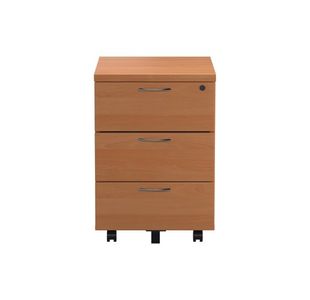First 3 Drawer Mobile Pedestal Beech