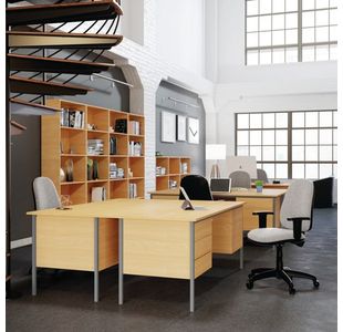 Serrion Rect 4 Leg Desk White