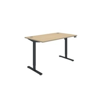 Sm Sit/Stand Desk 1400X800 Oak/Blk
