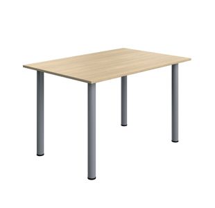 Pole Leg Rect Tbl 1200X800 Oak/Slv