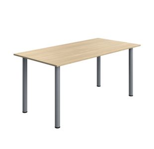 Pole Leg Rect Tbl 1600X800 Oak/Slv