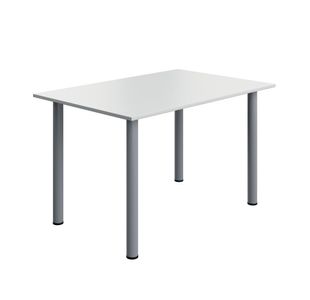 Pole Leg Rect Tbl 1200X800 White/Slv