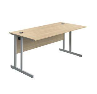 Twin Upright Desk 1600 Oak/White