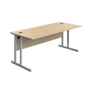 Twin Upright Desk 1800 Oak/White