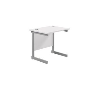 Jemini Single Rect Desk 800 White