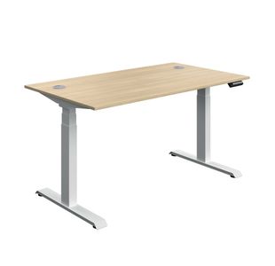 Dm Sit/Stand Desk 1400X800 Oak/Wht