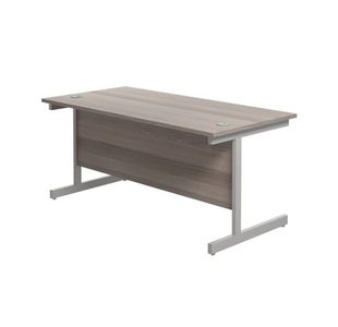 Jemini Single Rect Desk 1600 G/Oak
