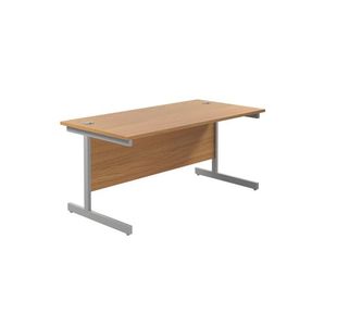 Jemini Single Rect Desk 1600 N/Oak