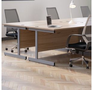 Jemini Rdl Lh Cantilever Desk N/Oak