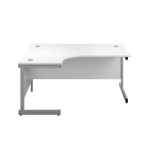 First Radial Lh Desk 1600 White/Slv