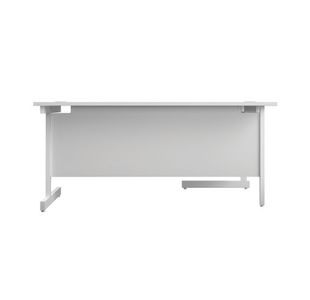 First Radial Lh Desk 1600 Wht/Wht