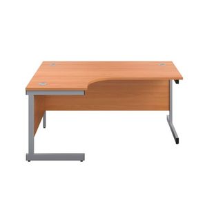 First Radial Lh Desk 1800 Beech/Slv