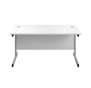 First Rect Desk 1400 White/Silver