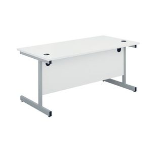 First Rect Desk 1400 White/Silver